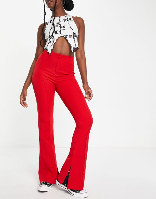 Pantalon rouge bershka new arrivals