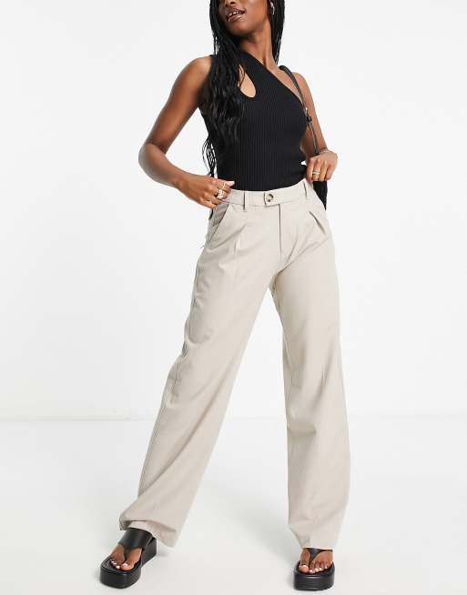 High-Rise Straight-Leg Linen Pant