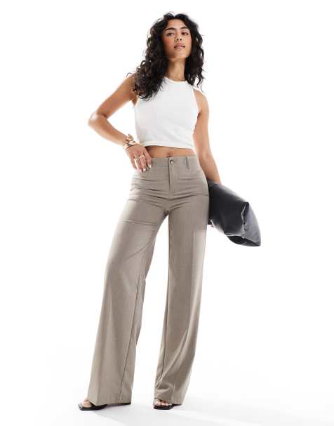 Bershka tailored trouser in taupe - view 1