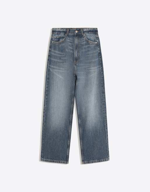 Bershka Tall baggy jeans in donkerblauw, 5 van 5