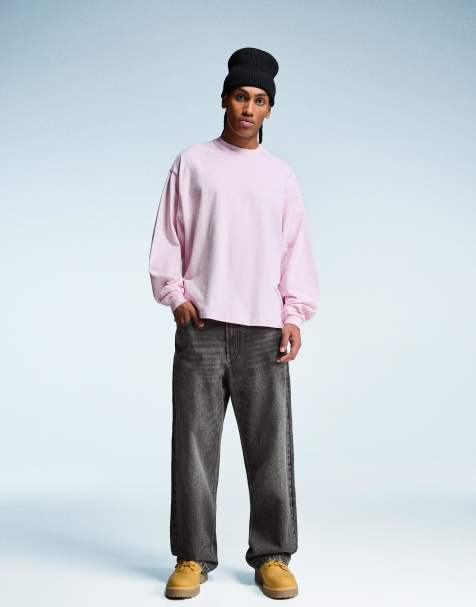 Bershka Tall baggy jeans in grey