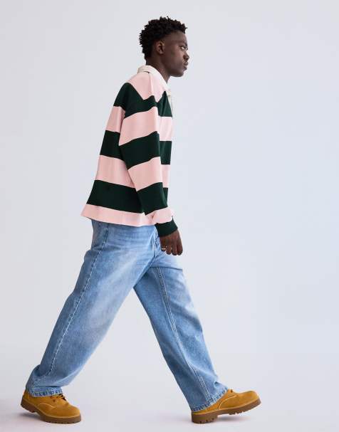 Bershka Tall baggy jeans in mid blue
