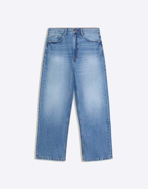 Bershka Tall baggy jeans in mid blue, 5 of 5