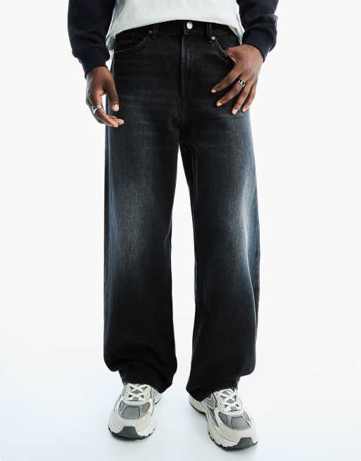 Bershka Tall Baggy-Jeans in Schwarz, 4 von 5