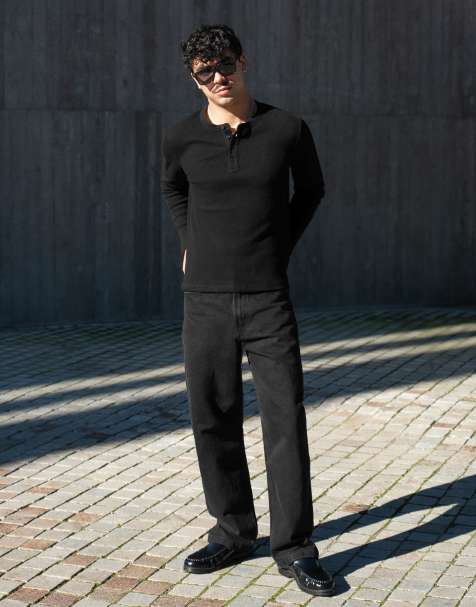 Bershka - Tall - Baggy jeans in zwart - view 1