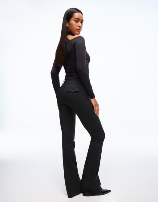 Bershka Tall bengaline trousers in black, 2 of 4