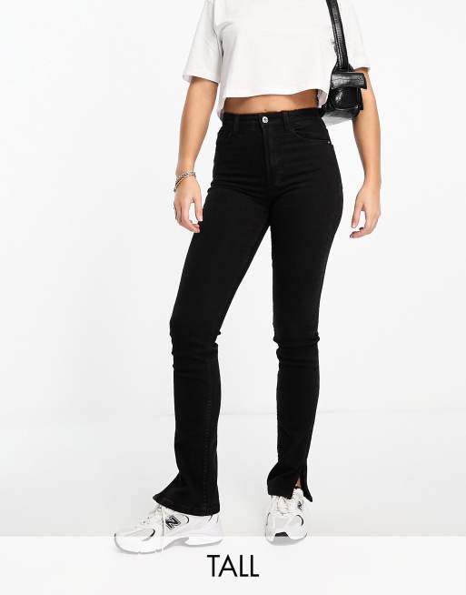Bershka Tall bootcut flare jeans in black