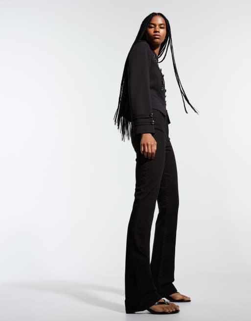 Bershka Tall flared jeans in black, 2 of 5