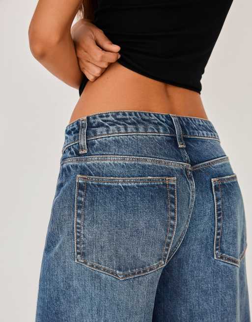 Bershka Tall high-waist wide-leg jeans in denim blue, 2 of 6