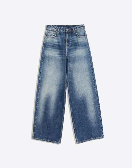 Bershka Tall high-waist wide-leg jeans in denim blue, 6 of 6