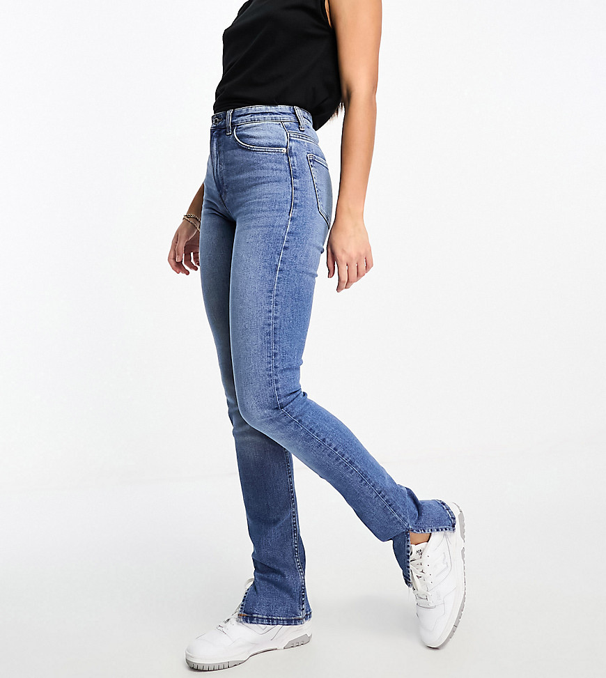 Tall high waisted bootcut jeans in dark wash blue