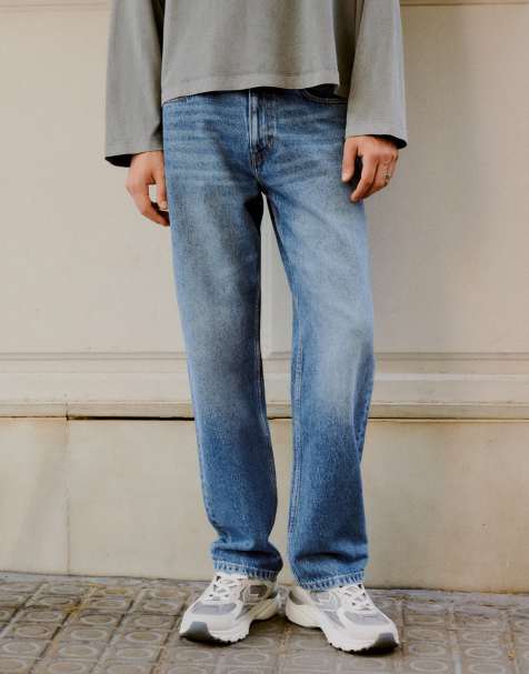 Bershka Tall jean droit bleu denim - view 1