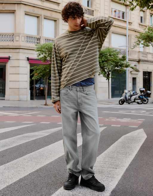 Bershka Tall jean droit gris clair, 2 de 5