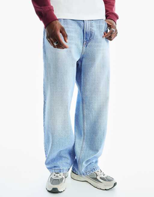 Bershka Tall jeans baggy in blu chiaro, 4 di 5