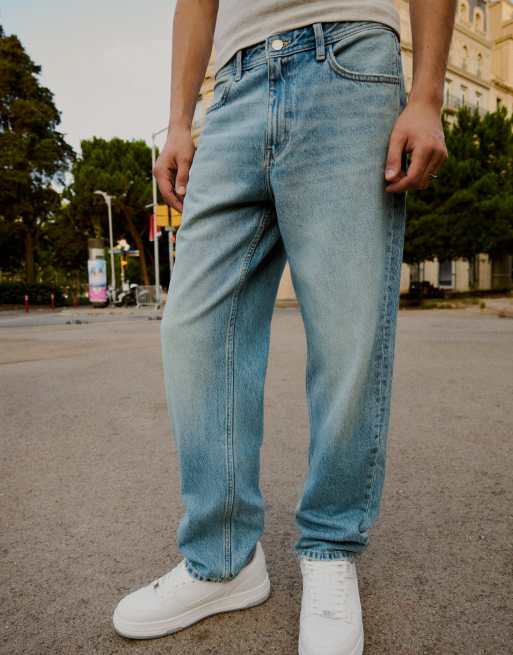 Bershka Tall jeans dritti blu medio, 2 di 5