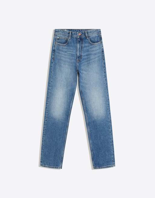 Bershka Tall jeans dritti in denim blu, 5 di 5