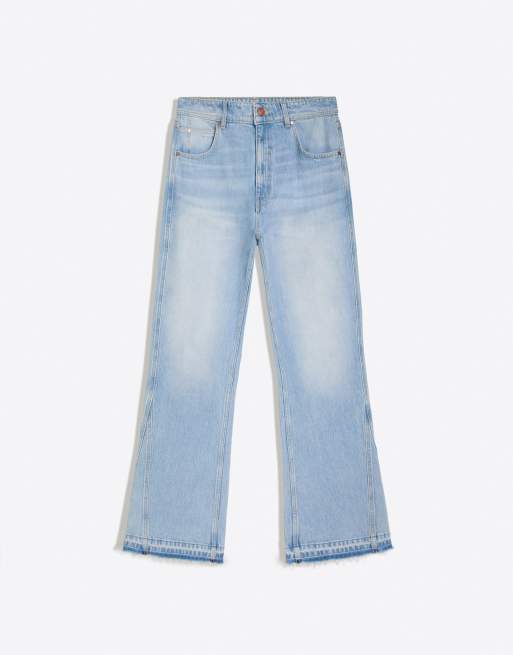 Bershka Tall jeans dritti svasati blu medio, 5 di 5