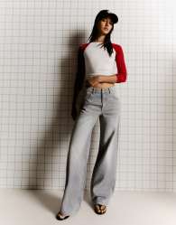Bershka Tall jeans in light grey