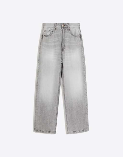 Bershka Tall - Jeans larghi color grigio chiaro, 5 di 5