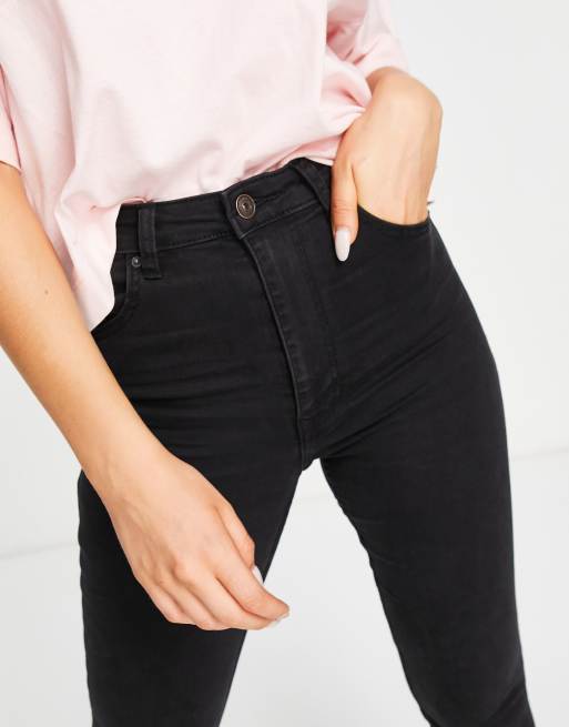 Bershka Tall – Jeans mit engem Schnitt und hohem Taillenbund in Schwarz, 3 von 4