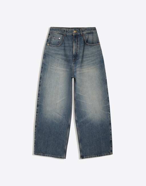 Bershka Tall - Jeans super ampi blu, 5 di 5