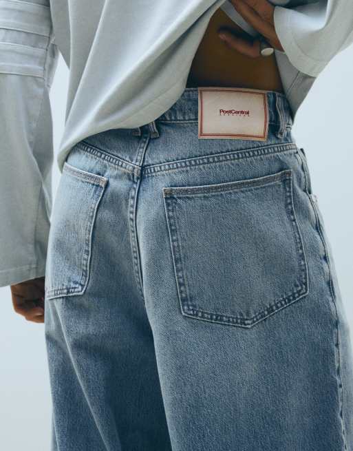 Bershka Tall jeans super baggy blu medio, 2 di 5