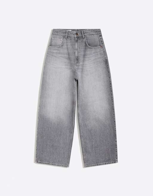 Bershka Tall jeans super baggy grigio chiaro, 5 di 5
