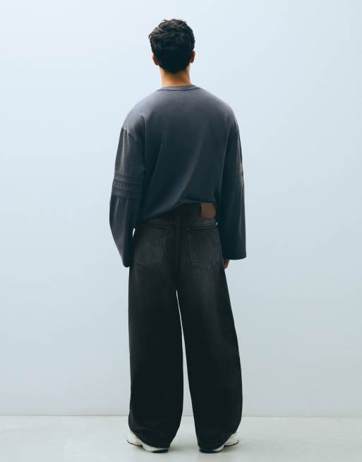 Bershka Tall jeans super baggy neri, 2 di 6