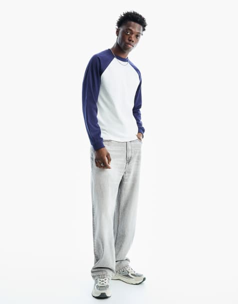 Bershka Tall – Ljusgrå baggy jeans - view 1