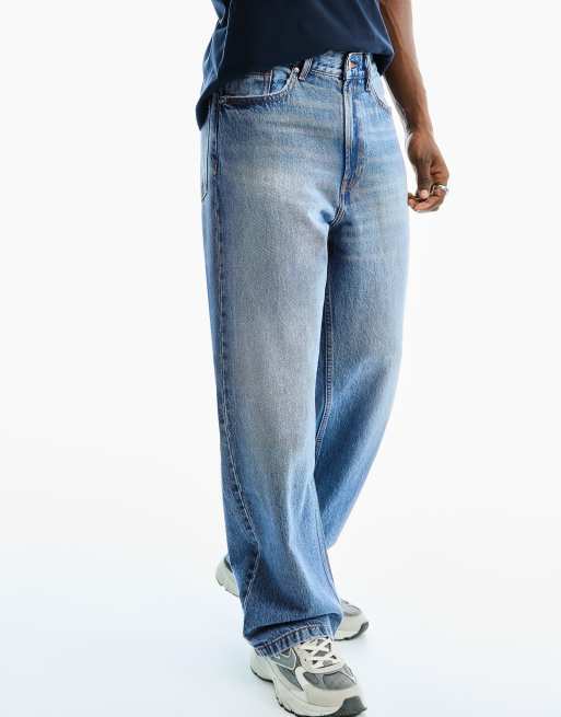 Bershka Tall – Mellanblå baggy jeans, 4 av 5