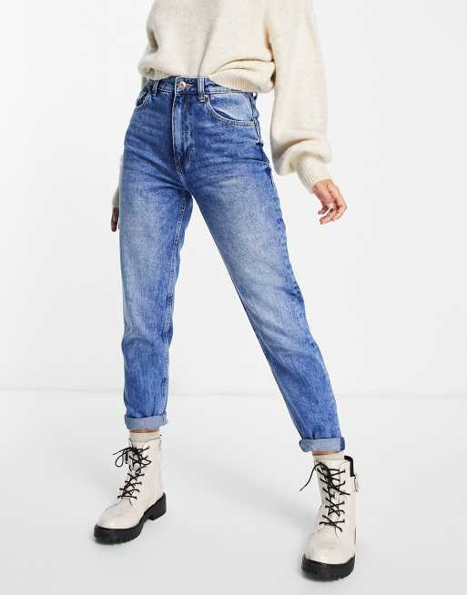 Bershka Tall mom jeans in vintage blue, 4 of 4
