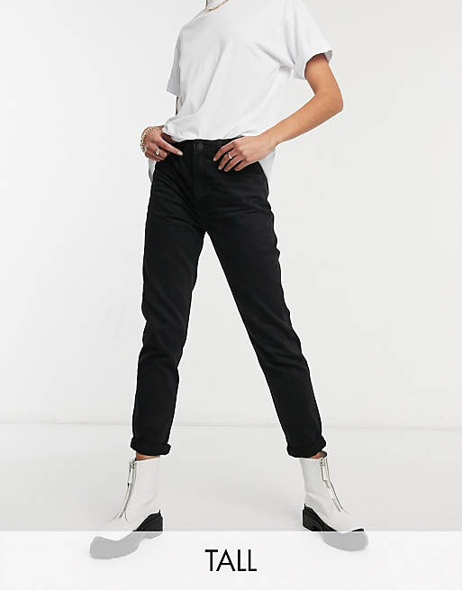 Bershka Denim Tall Mom Jeans in het Zwart Bespaar 5% Dames Kleding voor voor Jeans voor Jeans met rechte pijp 
