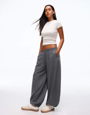 Tall - Pantalon sarouel rustique - Gris et noir XL