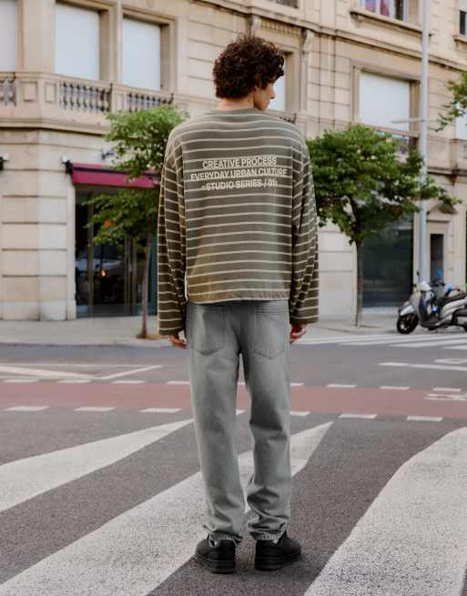 Bershka Tall rechte jeans in lichtgrijs, 4 van 5