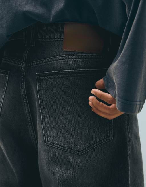 Bershka Tall super baggy jeans i svart, 5 av 6