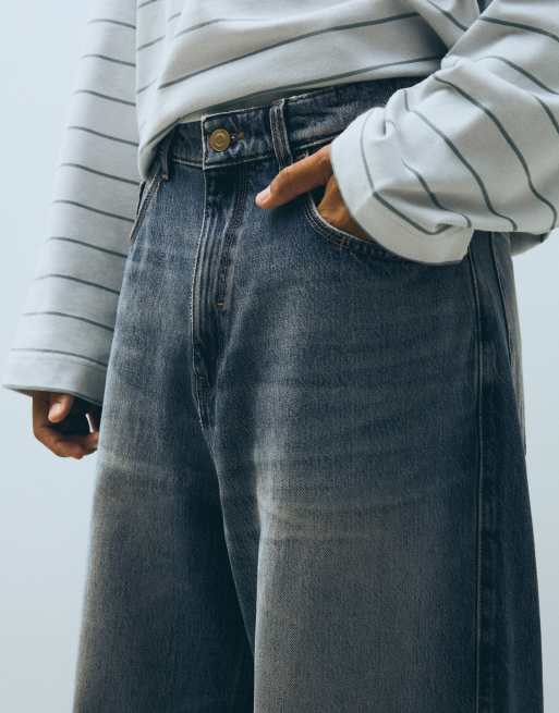Bershka Tall super baggy jeans in blue, 2 of 5