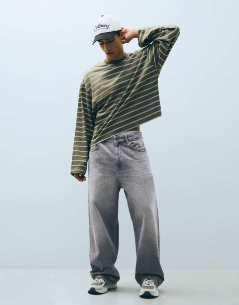 Bershka Tall super baggy jeans in lichtgrijs - view 1