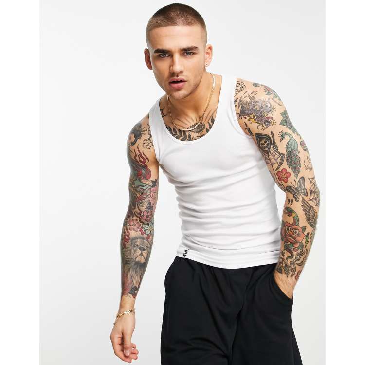 【BERSHKA】Oversized Tank Top ベルシュカ Bershka oversized tank top in washed gray | ASOS