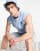 Bershka – Tanktop in Blau mit Print