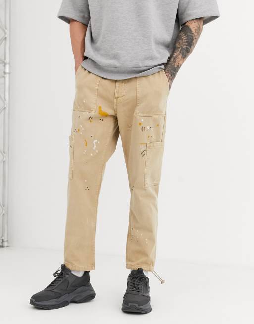 Pants with paint on hot sale them