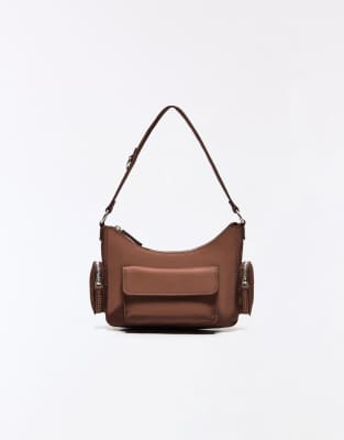 Bershka - Tasche in Braun mit mehreren Taschen-Brown