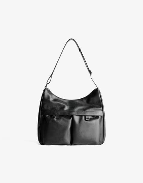 Bershka – Tasche in Schwarz mit Taschen vorne - view 1