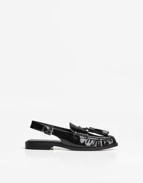 Bershka Tassel loafer mules in black - view 1