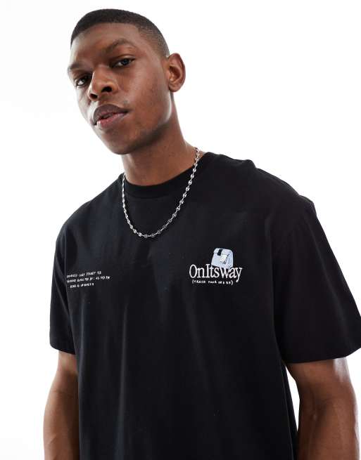 Bershka tasty house back printed T-shirt in black | ASOS