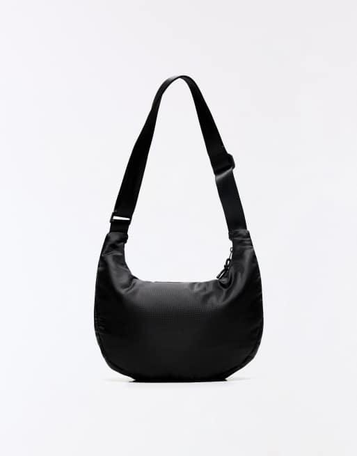 Bershka Technical fabric multipocket bag in black