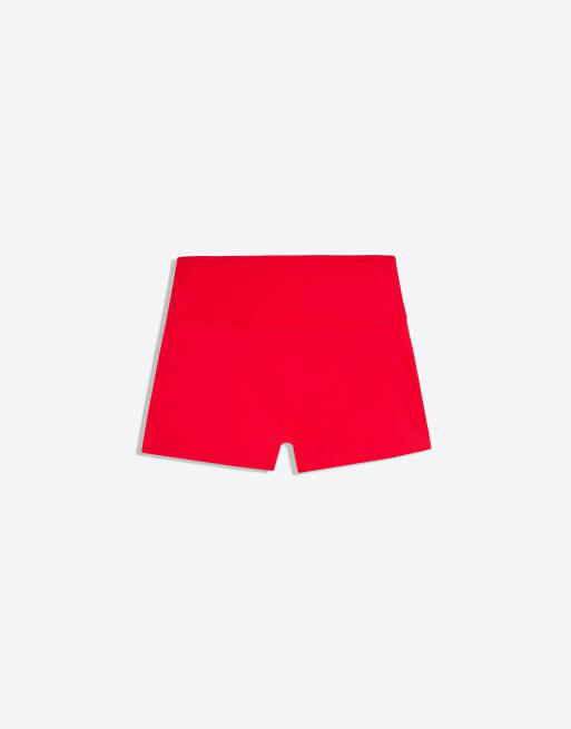 Bershka Technical fabric shorts in red, 5 of 5