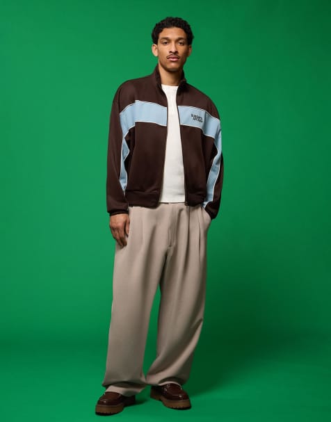 Bershka Technical print jacket in brown - view 1