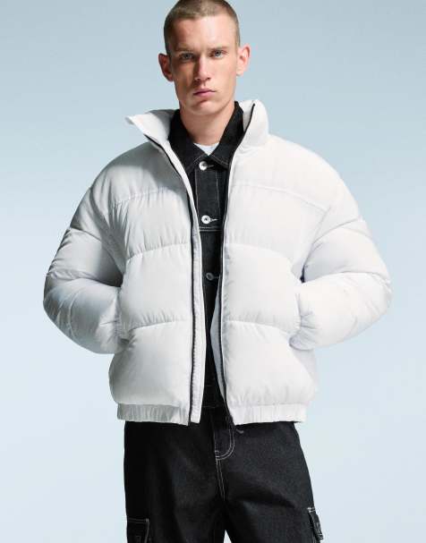 Bershka Technical puffer jacket in white - view 1