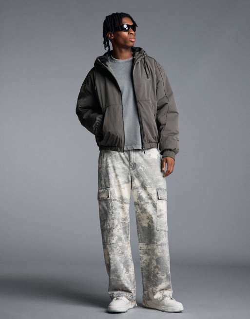 Bershka - Technisch jack met capuchon in donkergrijs, 2 van 6