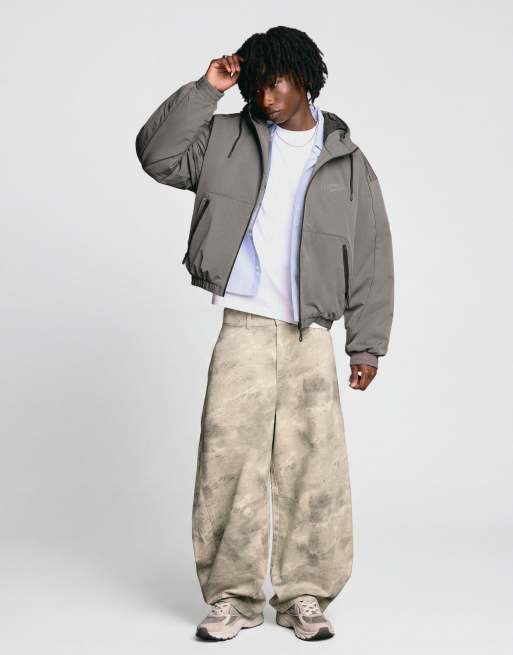 Bershka - Technisch jack met capuchon in donkergrijs, 6 van 6